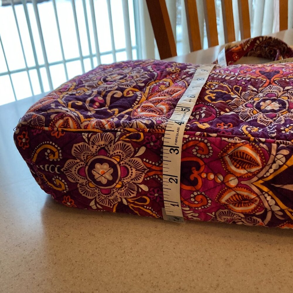 Vera Bradley Tote Shoulder Bag Purple Safari Sunset - Picture 4 of 14